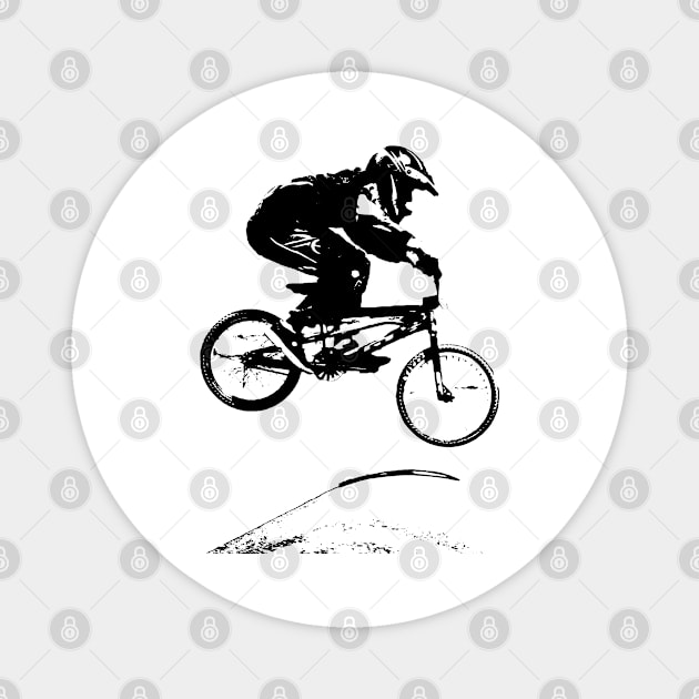 bmx racing Magnet by rickylabellevie